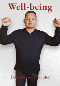 well being a man in a black shirt